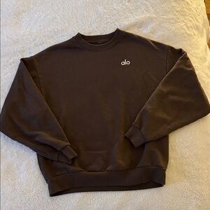 ALO Yoga Men's Dark Brown Crewneck Sweater